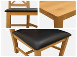 Dining Set 5 pcs Black Solid Oak Wood 3430252