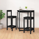Bar Chairs 2 pcs Black 40x41.5x112 cm Solid Wood Pine 822146