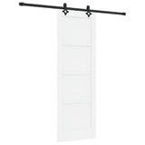 Sliding Door White and Black 73.5 x 211 cm Solid Pine Wood 3333525