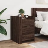 ZNTS Bedside Cabinet Brown Oak 45x50x65 cm Engineered Wood 848310