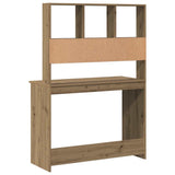 Desk with Shelves Artisan Oak 102x45x148 cm Engineered Wood 855835