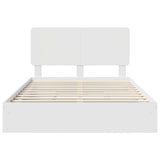 Storage Bed with Headboard White 140 x 190 cm Engineered Wood 3412686