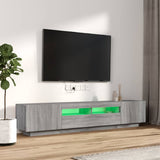 2 Piece TV Cabinet Set with LED Lights Grey Sonoma Engineered Wood 3120171
