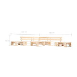 Garden Lounge Set Natural Wood Impregnated Pinewood 6 Piece Set 277494