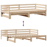 Daybed with Trundle and Drawers without Mattress 90x190 cm Single 3302146