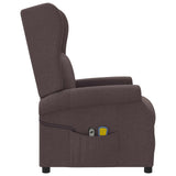 Wing Back Electric Massage Recliner Chair Dark Brown Fabric 3460295