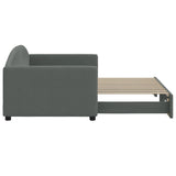 Daybed with Trundle without Mattress Dark Grey 90x190 cm Single 3197258