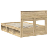 Bed Frame with Storage Sonoma Oak 135 x 190 cm Solid Pine Wood 3409769