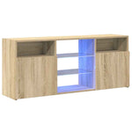 TV Cabinet with LED Lights Sonoma Oak 120x30x50 cm 804304