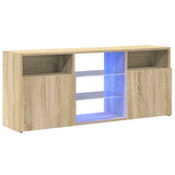 TV Cabinet with LED Lights Sonoma Oak 120x30x50 cm 804304