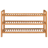 ZNTS Shoe Rack with 3 Shelves 100x27x60 cm Solid Oak Wood 244209