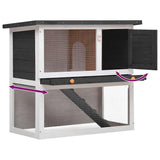 Outdoor Rabbit Hutch 1 Door Grey Wood 170831