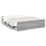 Bed Frame with Drawers without Mattress Grey Sonoma 150x200 cm King Size 3280291