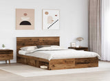 Bed Frame with Headboard Old Wood 140 x 200 cm Solid Pine Wood 3411008
