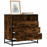 Drawer Cabinet Smoked Oak 70x41x70 cm Engineered Wood 849086