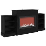 Electric Fireplace Black Oak 140 x 30 x 67 cm Engineered wood 8021144