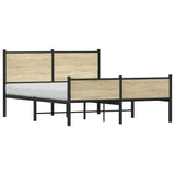 Metal Bed Frame without Mattress Sonoma Oak 137x190 cm 4007903