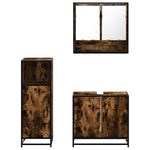 ZNTS 3 Piece Bathroom Furniture Set Smoked Oak Engineered Wood 3300977