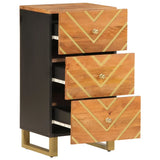 Side Cabinet Brown and Black 40x33.5x75 cm Solid Wood Mango 356806