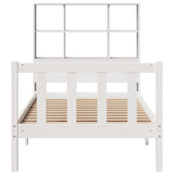 Bookcase Bed without Mattress White 90x190 cm Single Solid Wood Pine 3321691