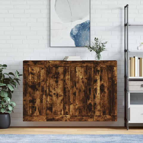 Wall Mounted Cabinets 2 pcs Smoked Oak Engineered Wood 3198038