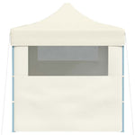 Professional Folding Party Tent with 3 Sidewalls 3x4 m Steel Cream 48893