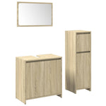 ZNTS 3 Piece Bathroom Furniture Set Sonoma Oak Engineered Wood 3324973