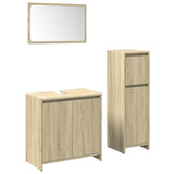 ZNTS 3 Piece Bathroom Furniture Set Sonoma Oak Engineered Wood 3324973