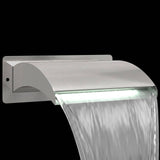 Pool Waterfall with LED Stainless Steel 304 30 x 9 x 26 cm 42040587