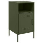 ZNTS Bedside Cabinets 2 pcs Olive Green 36x39x68 cm Steel 843075