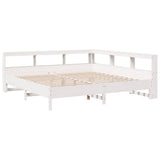 Bookcase Bed without Mattress White 200x200 cm Solid Wood Pine 3324410