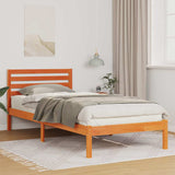 Bed Frame with Headboard Wax Brown 90 x 220 cm Solid Pine Wood 872328