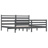Bed Frame Grey Solid pine wood 200x200 cm Durable Bed Frame 3103735