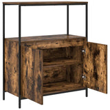 Bathroom Cabinet with Shelves Smoked Oak 76.5x35x95 cm 861919