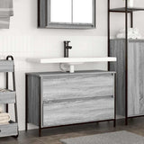 Bathroom Basin Cabinet with Drawers Grey Sonoma 90x34.5x60 cm 861880