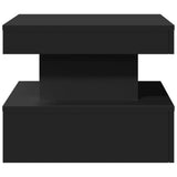 ZNTS Coffee Table with LED Lights Black 50x50x40 cm 839841