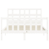 Bed Frame without Mattress White 140x190 cm Solid Wood Pine 3192992