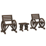 3 Piece Garden Lounge Set Solid Wood Fir 3207130