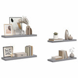 323858 Floating Wall Shelves 4 pcs Grey 80x23,5x3,8 cm MDF