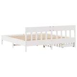 Bed Frame without Mattress White 180x200 cm Super King Solid Wood Pine 3301858