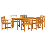 Garden Dining Set 7 pcs Brown Solid Acacia Wood 3375647