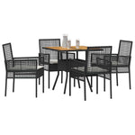 Garden Dining Set 5 pcs Black Poly rattan 3334936