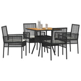 Garden Dining Set 5 pcs Black Poly rattan 3334936