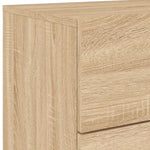 ZNTS Wall-mounted Bedside Cabinet with LED Lights Sonoma Oak 836816