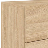 ZNTS Wall-mounted Bedside Cabinet with LED Lights Sonoma Oak 836816