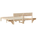 Bed Frame with Headboard Brown 160 x 200 cm Solid Pine Wood 873439