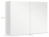 Bathroom Mirror Cabinet, Wall Mounted Bathroom Storage Cupboard with Adjustable Shelf, 60W x 15D x T3398P343528