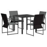 Garden Dining Set 5 pcs Black and Anthracite 80 x 80 x 73 cm 3448903