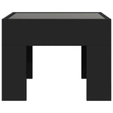 ZNTS Coffee Table with Infinity LED Black 40x40x30 cm 847596