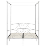 Bed Frame without Mattress with Canopy White 160x200 cm Metal 284430